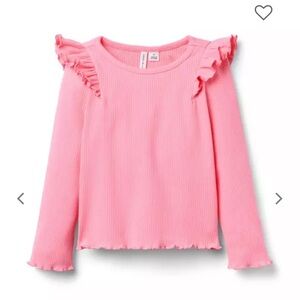 Janie and Jack Ribbed Ruffle Shoulder Top 5T